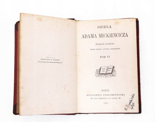STARA KSIĄŻKA DZIEŁA ADAMA MICKIEWICZA TOM VI, PARYŻ 1880
