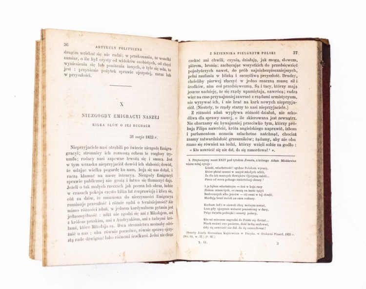 STARA KSIĄŻKA DZIEŁA ADAMA MICKIEWICZA TOM VI, PARYŻ 1880