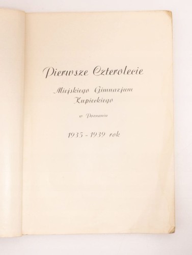 SPRAWOZDANIE MIEJ. GIM. KUPIECKIEGO POZNAŃ 1935-39