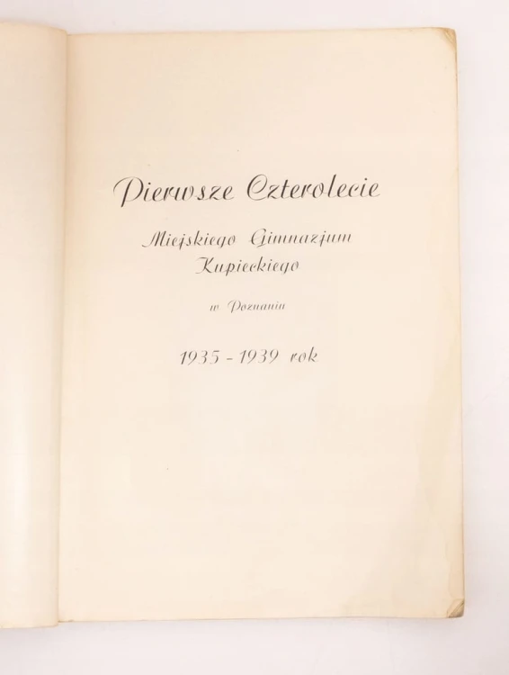 SPRAWOZDANIE MIEJ. GIM. KUPIECKIEGO POZNAŃ 1935-39