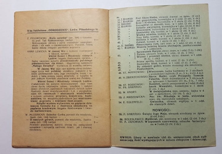 TRZECI MAJA BIBLIOTECZKA TEATRALNA LWÓW 1928
