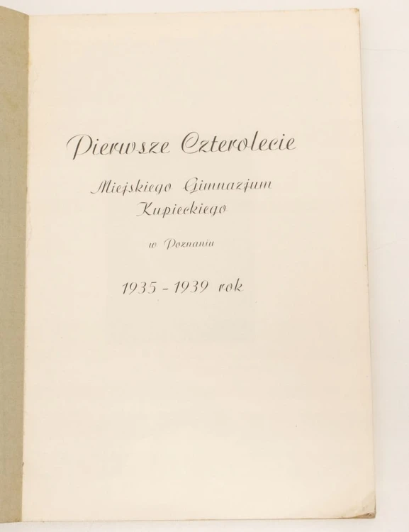 SPRAWOZDANIE MIEJ. GIM. KUPIECKIEGO POZNAŃ 1935-39