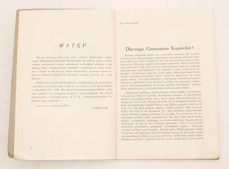 SPRAWOZDANIE MIEJ. GIM. KUPIECKIEGO POZNAŃ 1935-39