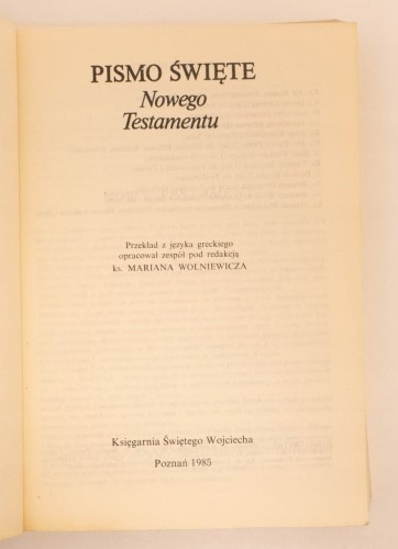 STARA KSIĄŻKA PISMO ŚWIĘTE NOWEGO TESTAMENTU 1985