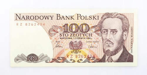 100 ZŁOTYCH 1986 ROK s. RZ st. 1-