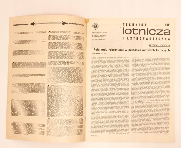 STARY MIESIĘCZNIK TECHNIKA LOTNICZA NR 1 1981