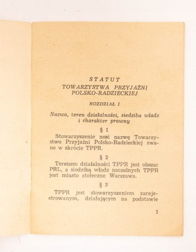 STATUT TOWARZYSTWA PRZYJAŹNI POL-RADZIECKIEJ 1970