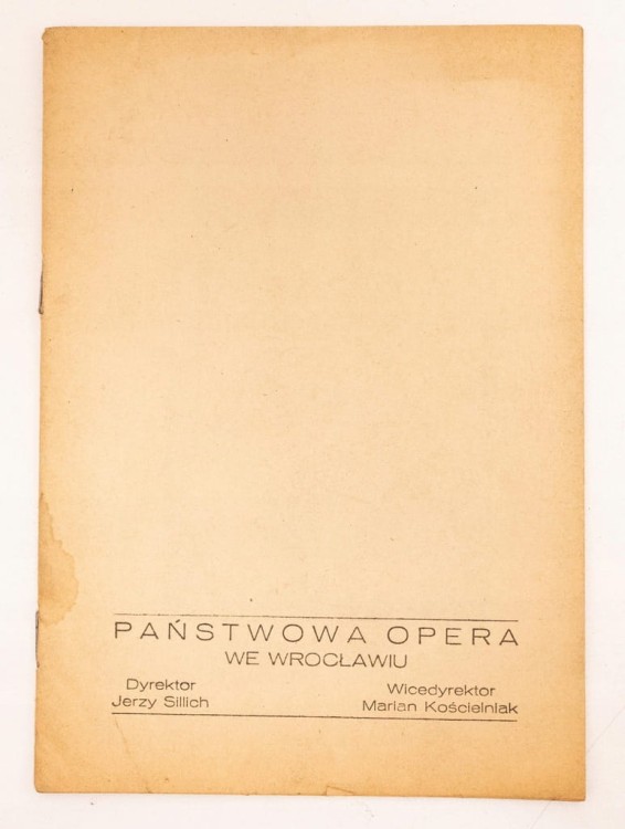 STARY PROGRAM FONTANNA BACHCZYSARAJU OPERA 1954