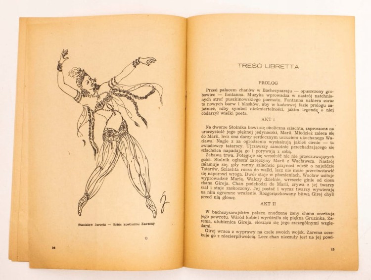STARY PROGRAM FONTANNA BACHCZYSARAJU OPERA 1954