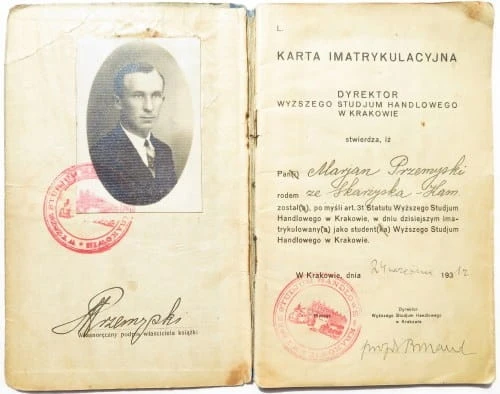 Studjum Handlowe w Krakowie legitymacja 1931/32