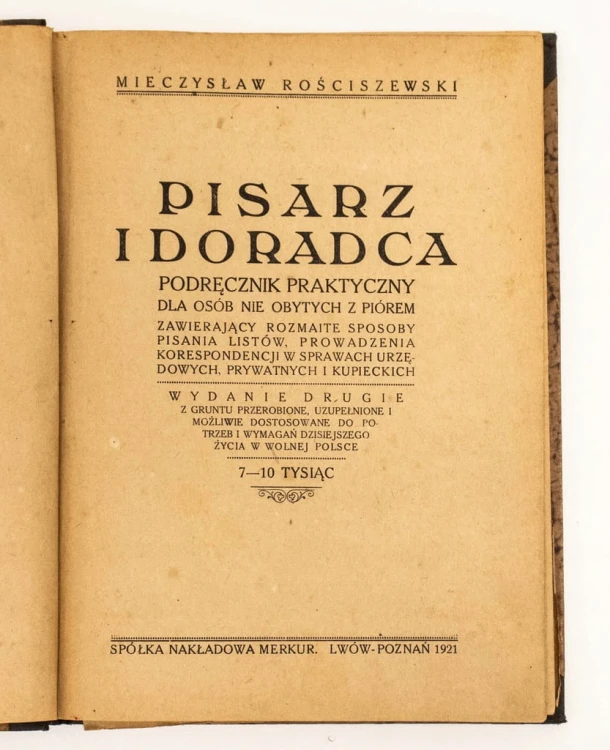 STARA KSIĄŻKA PISARZ I DORADCA POZNAŃ 1921