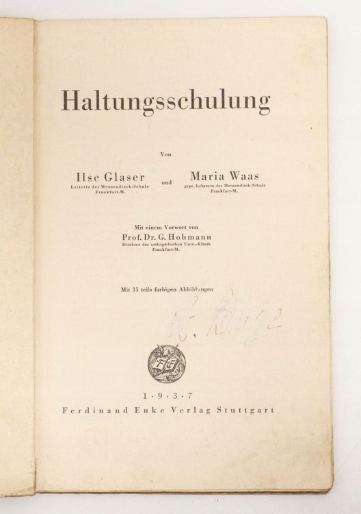 STARA KSIĄŻKA NIEMIECKA POSTAWA CIAŁA 1937