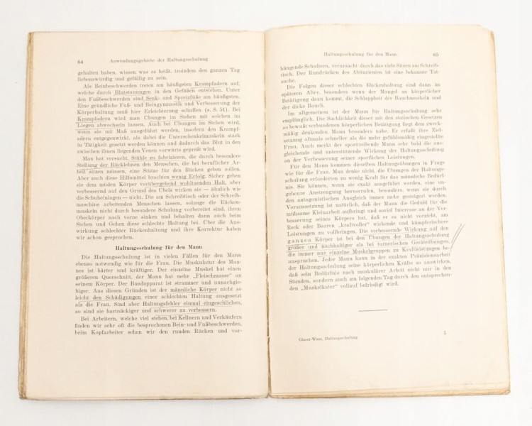 STARA KSIĄŻKA NIEMIECKA POSTAWA CIAŁA 1937