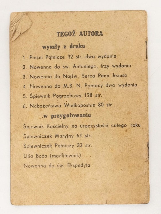 STARA KSIĄŻKA NOWENNA DO MATKI BOSKIEJ 1949