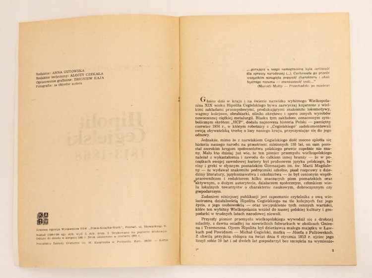 STARA KSIĄŻKA HIPOLIT CEGIELSKI 1983