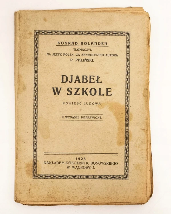 STARA KSIĄŻKA DIABEŁ W SZKOLE 1928
