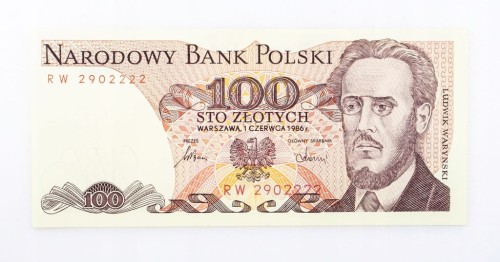 100 ZŁOTYCH 1986 ROK s. RW st. 1