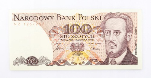 100 ZŁOTYCH 1986 ROK s. NZ st. 1