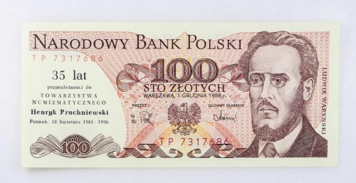 100 ZŁOTYCH 1988 ROK s. TP st. 1