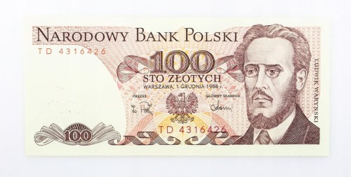 100 ZŁOTYCH 1988 ROK s. TD st. 1