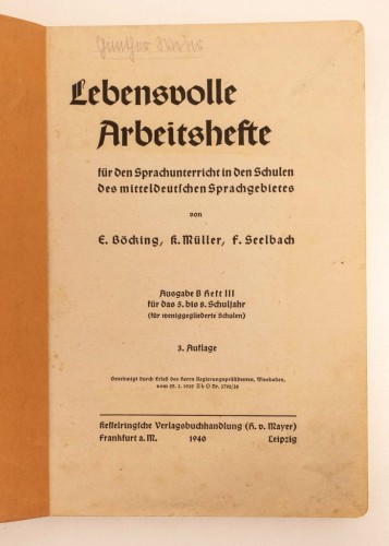 STARA KSIĄŻKA LEBENSVOLLE ARBEITSHEFTE 1940