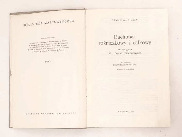 STARA KSIĄŻKA RACHUNEK RÓŻNICZKOWY I CAŁKOWY 1973