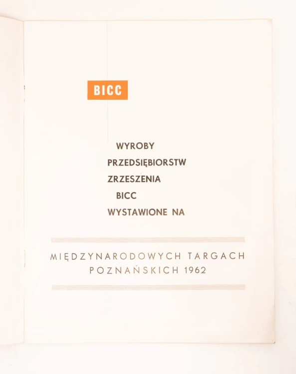 STARA KSIĄŻKA WYROBY BICC NA TARGACH MTP 1962