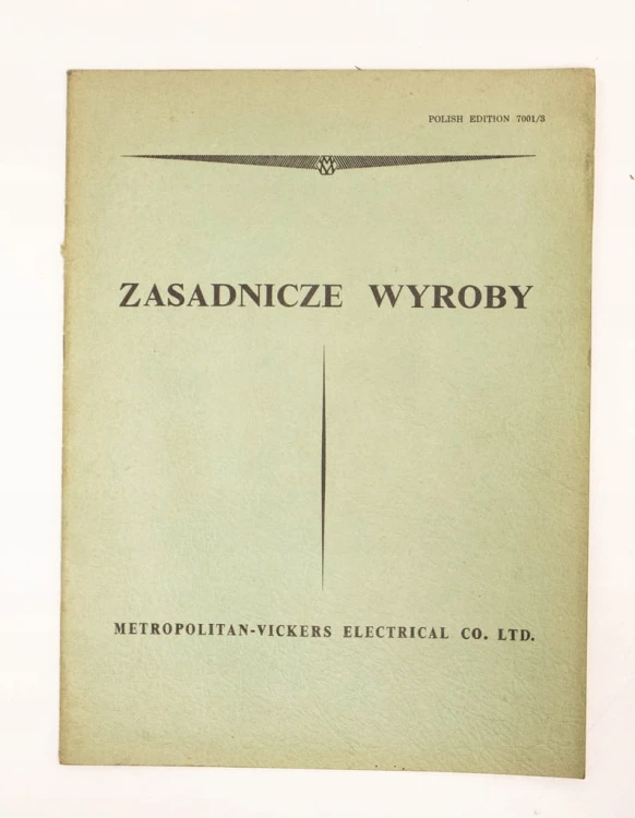 STARA KSIĄŻKA WYROBY METROPOLITAN ELECTRICAL