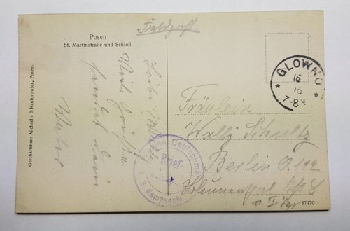 POZNAŃ Św. MARCIN ZAMEK FELDPOST 1916