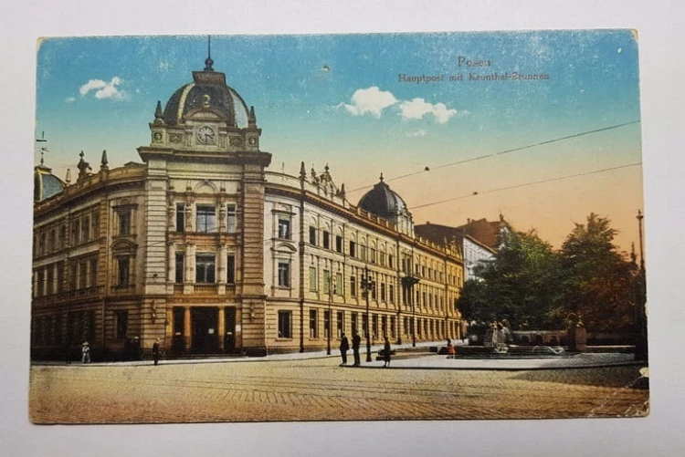 POZNAŃ POCZTA FONTANNA FELDPOST 1918