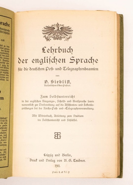 STARA KSIĄŻKA LEHRBUCH DER ENGLISCHEN SPRACHE 1911
