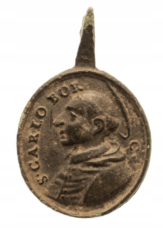 Medalik XVIII/XIX w.,K. Boromeusz i Ignacy Loyola