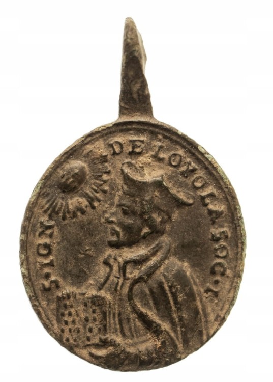 Medalik XVIII/XIX w.,K. Boromeusz i Ignacy Loyola