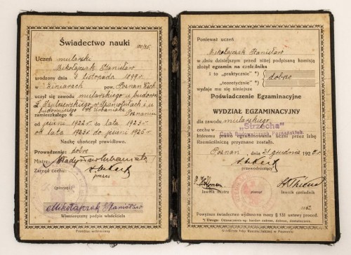 LIST CZELADNICZY - ŚWIADECTWO NAUKI POZNAŃ 1925
