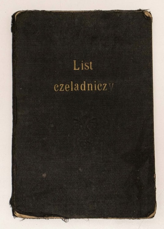 LIST CZELADNICZY - ŚWIADECTWO NAUKI POZNAŃ 1925