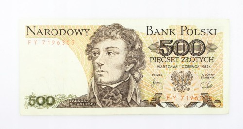500 ZŁOTYCH 1982 ROK s. FY st. 2-