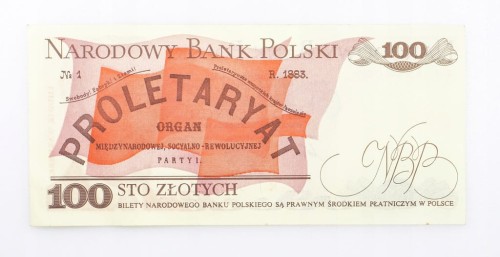 100 ZŁOTYCH 1986 ROK s. RT st. 1-
