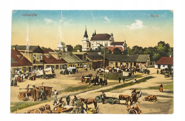 LUBARTÓW - RYNEK, TARG, KOŚCIÓŁ 1918