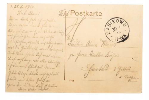 POZNAŃ POCZTA FRIEDRICH-STR. STEMPEL ŻABIKOWO 1914