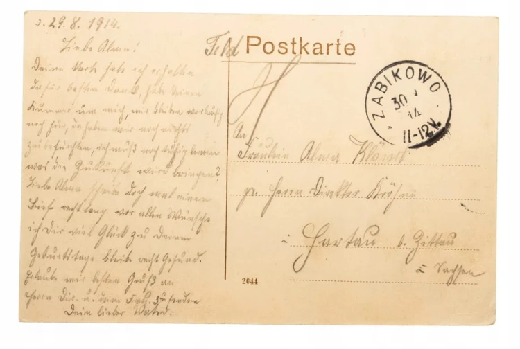 POZNAŃ POCZTA FRIEDRICH-STR. STEMPEL ŻABIKOWO 1914