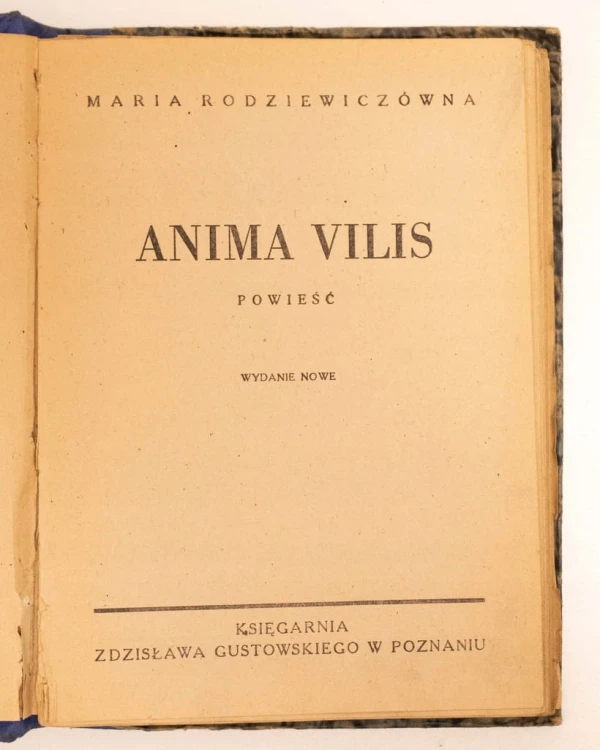 STARA KSIĄŻKA ANIMA VILIS RODZIEWICZÓWNA 1947