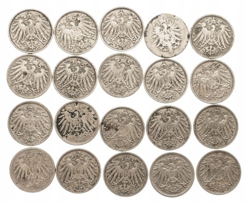 NIEMCY ZESTAW MONET 10 PF (20 SZTUK) 1875-1915