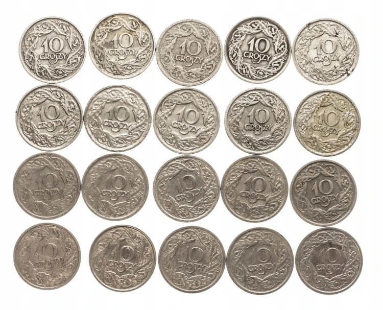ZESTAW MONET 10 GROSZY 1923 ROK (20 SZTUK) NR 2