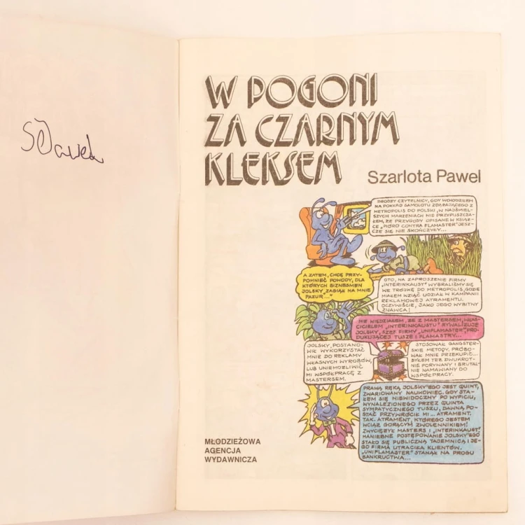 STARY KOMIKS W POGONI ZA CZARNYM KLEKSEM 1989