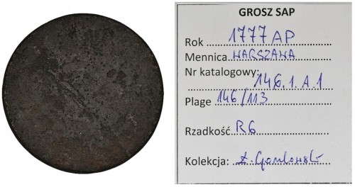 St. A.Poniatowski 1764-95, grosz 1777 AP Warszawa