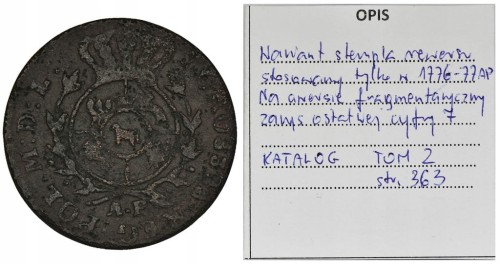 St. A.Poniatowski 1764-95, grosz 1777 AP Warszawa