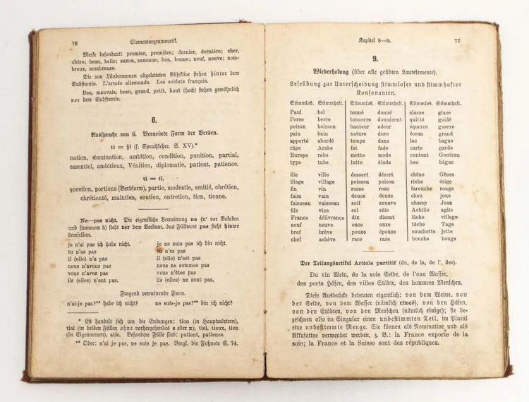 STARA KSIĄŻKA NIEMIECKA PODSTAWY FRANCUSKIEGO 1909