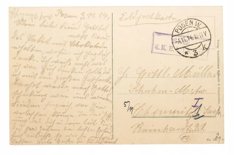 POZNAŃ ZAMEK CESARSKI FELDPOST 1914