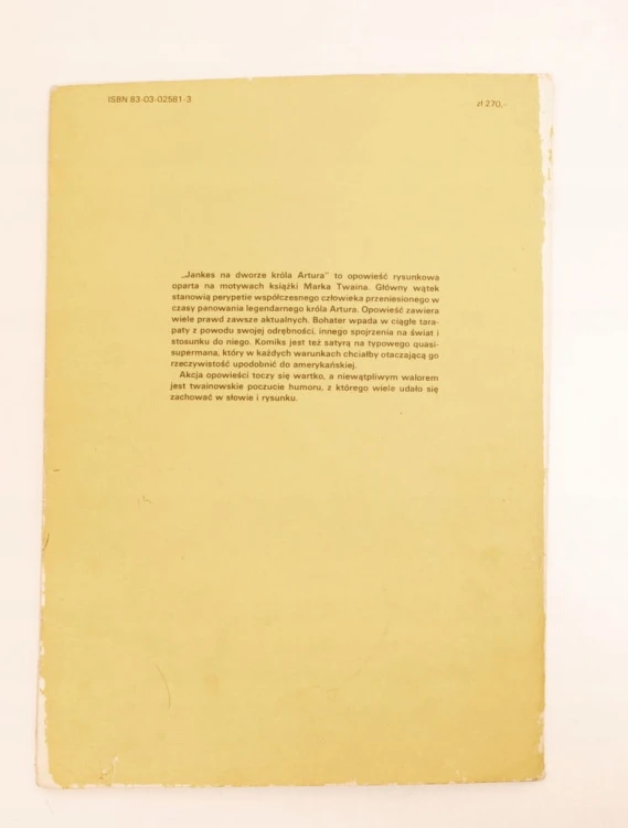 STARY KOMIKS JANKES NA DWORZE KRÓLA ARTURA 1989