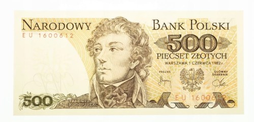 PRL 1944 - 1989, 500 ZŁOTYCH 1.06.1982, seria EU.